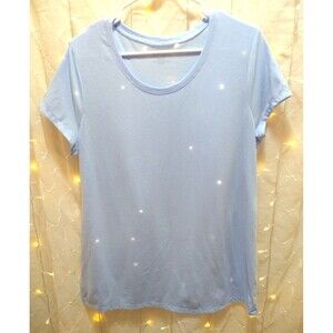 NO BOUNDARIES WOMANS XXXL SHORT SLEEVE SKY BLUE LONG TUNIC SHIRT SOFT COMFY COZY